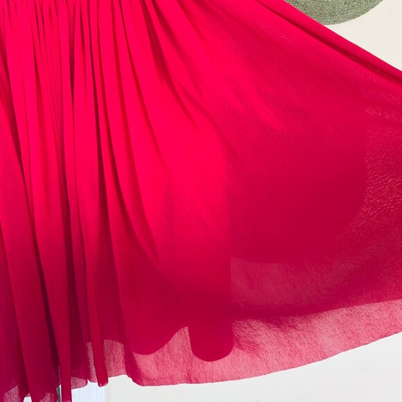 ASOS Barbie Pink Mesh Lace Off-the-Shoulder Fit & Flare Mini Dress | Size: 6/S - Picture 7 of 9